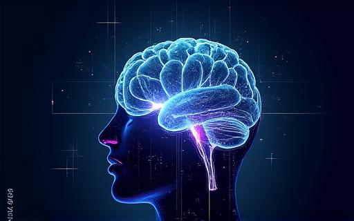 An abstract graphic representing artificial intelligence, symbolizing technological advancement.