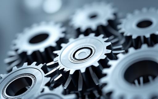 Interlocking gears symbolizing optimized operational processes.